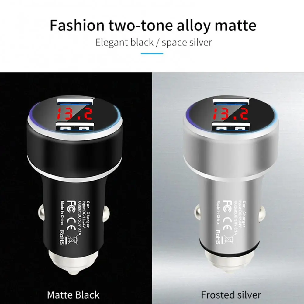

QC 3.0 USB Fast Car Charger Charger QC 3.0 Fast Charging Adapter DC 5V 3.1A Dual USB Ports Car Charger Car Interior Accessories