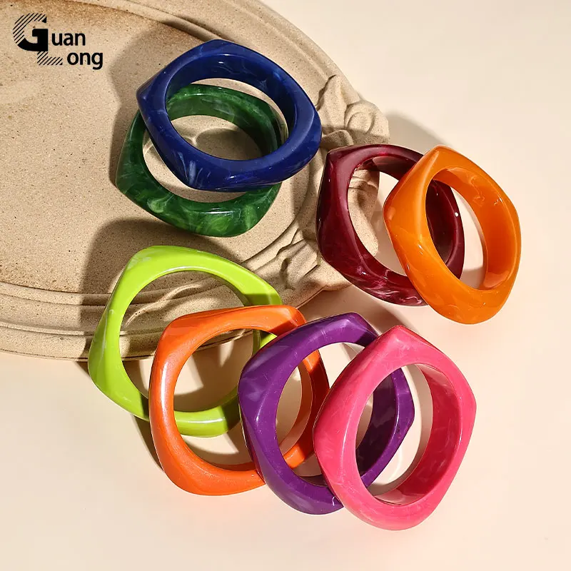 GuanLong винтажные нерегулярные геометрические массивные браслеты-манжеты для