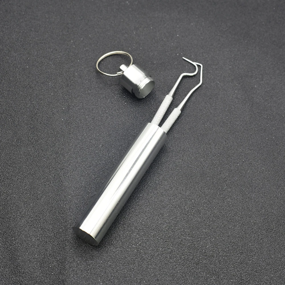 

Stainless Steel Toothpick Set Metal Flossing Tools With Portable Toothpick Holder Outdoor Household Travel Seal Storage
