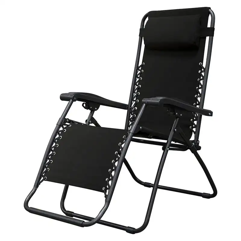 

Sports Zero Gravity Outdoor Folding Lounge Chair, Black (Pair)