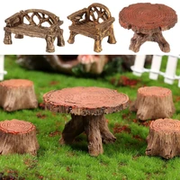 bonsai fairy garden decor dollhouse ornament miniature stools table park chair figurines mini bench micro landscapes