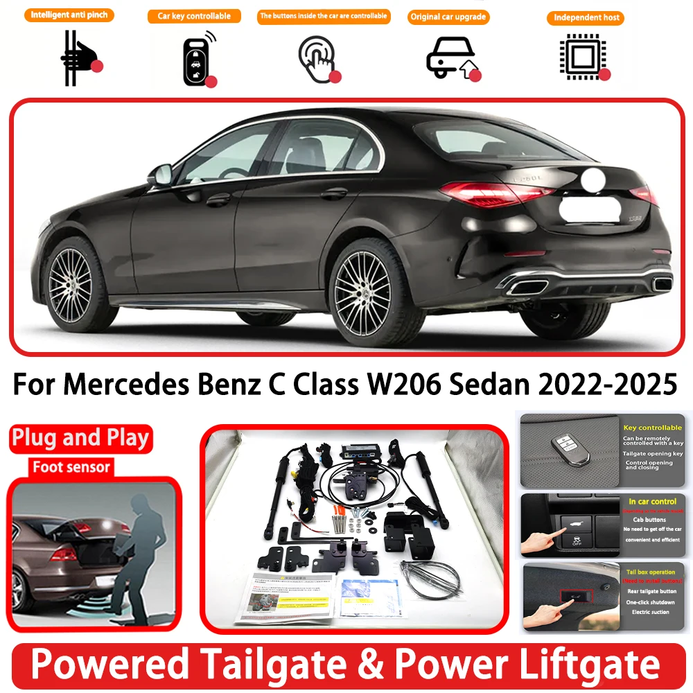 Фото Для Mercedes Benz C Class W206 Sedan 2022-2025 OEM Plug and Play Автоматическая система открывания багажника с электроприводом задней двери №1