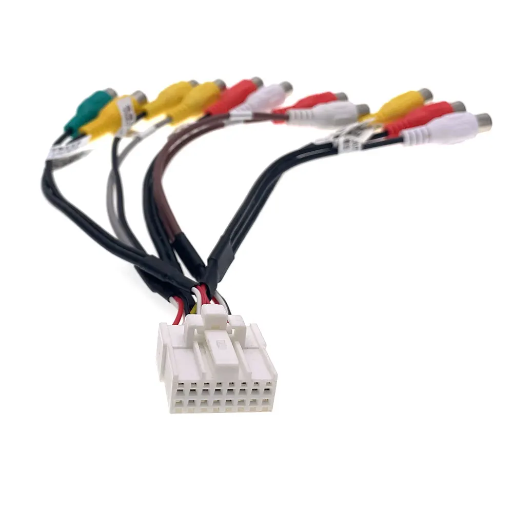 16-контактный автомобильный стерео радиоприемник 11 RCA Aux аудио видео камера