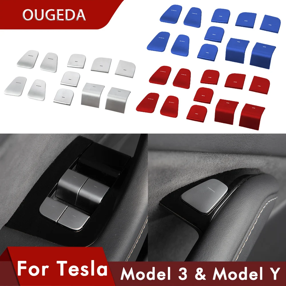 

OUGEDA Model3, автомобильный устойчивый к царапинам пластырь из АБС для Tesla Model 3 Y, аксессуары, наклейка на переключатель на окно, переключатель, мо...