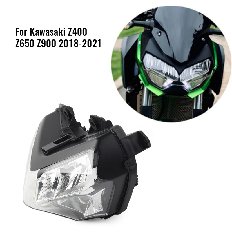

LED Motorbike Headlight Assembly Parts Component For Kawasaki Z400 Z650 Z900 18-21 Front Face Lights Head Light Lamp Fairing