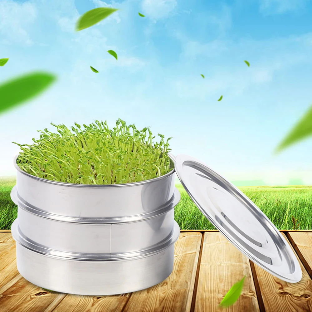 

Round Seed Germination Nursery Trays Seed Germination Shells Plants Stackable Stainless Steel