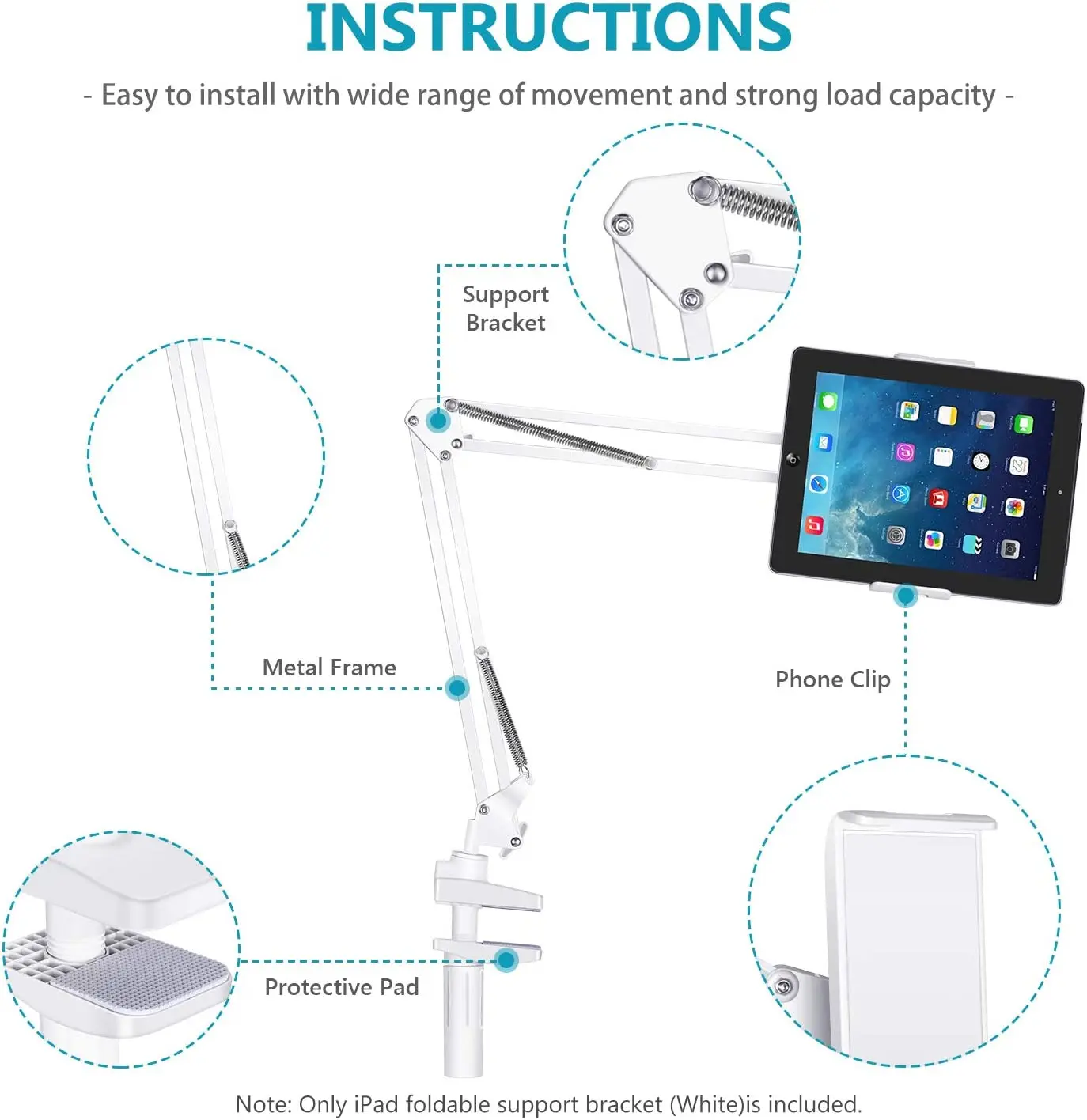 Держатель для планшета NEEWER подставка смартфона и регулируемый накладной