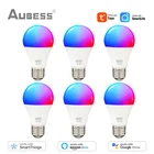 Умная лампа AUBESS Tuya с Wi-Fi, 15 Вт, E27, RGB, с регулировкой яркости