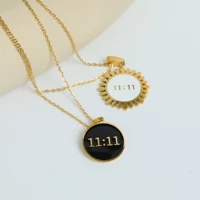 new ins stainless steel digital necklace for women vintage number 1111 pendant necklaces fashion aesthetic jewelry
