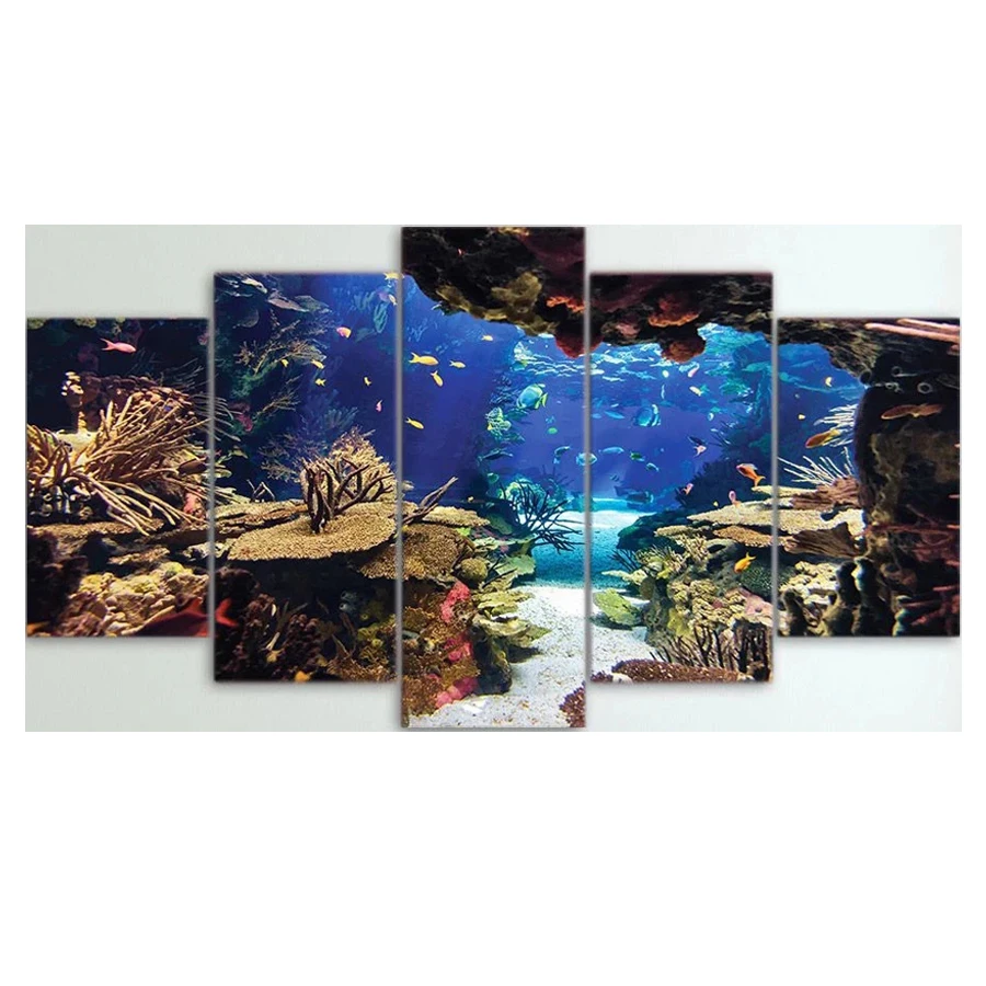 5 панелей 5d алмазная живопись искусство морской мир пейзаж украшение для дома