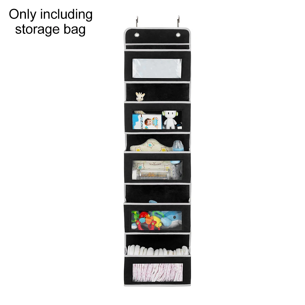 

Space Saving Closet Over Door Organizer 5 Pockets Non-woven Fabric Folding With 2pcs Hooks Clear Window Toys Sundries Cosmetics