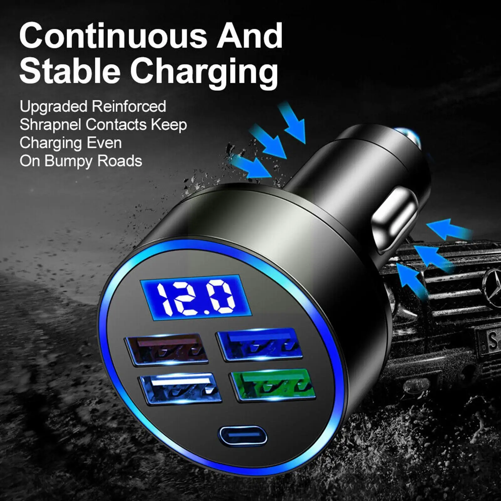 

Car Charger 4 Ports USB Charger PD Chargers For iPhone 13 12 11 Xiaomi Samsung Mobiles Phone USB Car Fast Charging Adapter C6T0