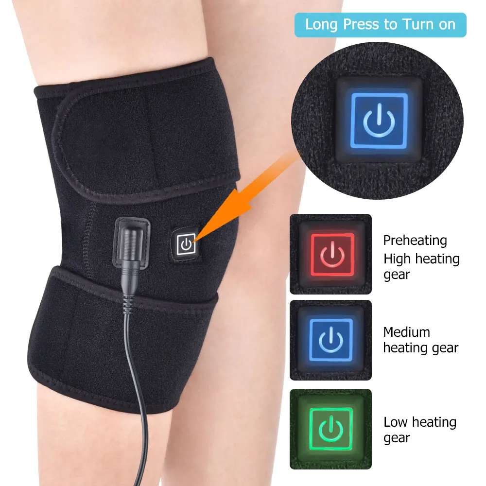 

Arthritis Knee Support Brace Infrared Heating Therapy Kneepad Pain Relieve Knee Joint Pain Knee Rehabilitation Sports Knee USB