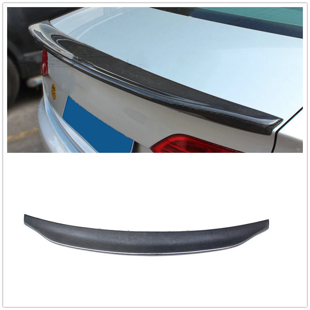 

Trunk Lid Rear Spoiler Wing For Audi A4 B8 2009-2012 Caractere Style Carbon Fiber Car Tailgate Flap Decklid Splitter Trim Lip