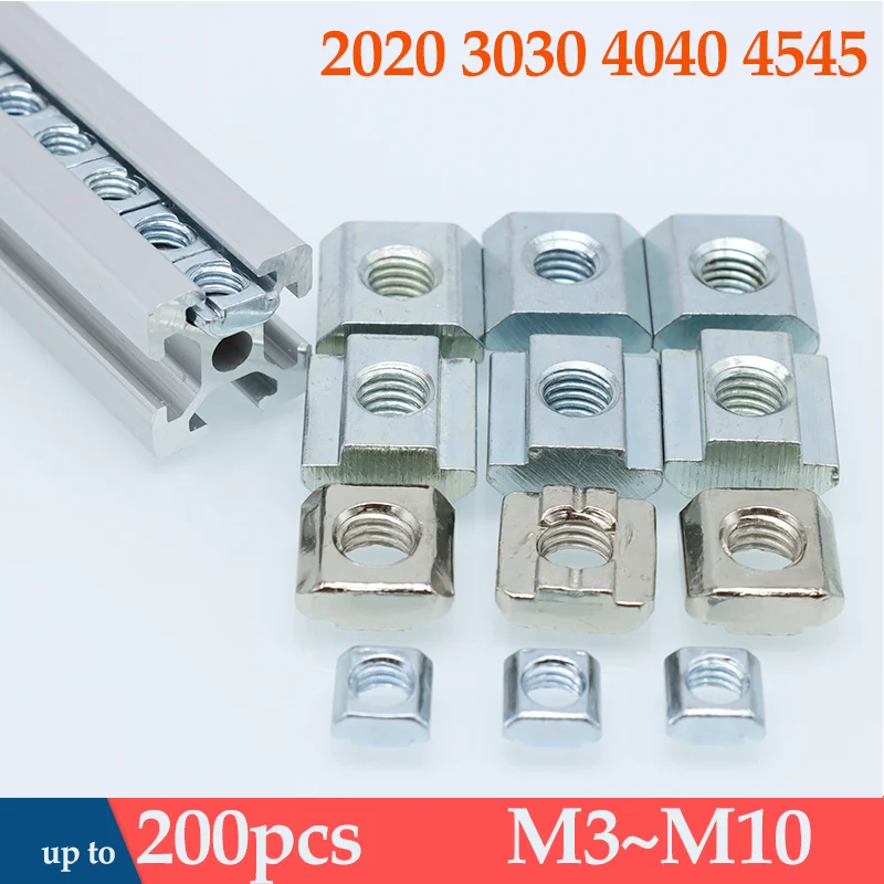 

T Slot Скользящая гайка M4 M5 M6 M8 углеродистая сталь