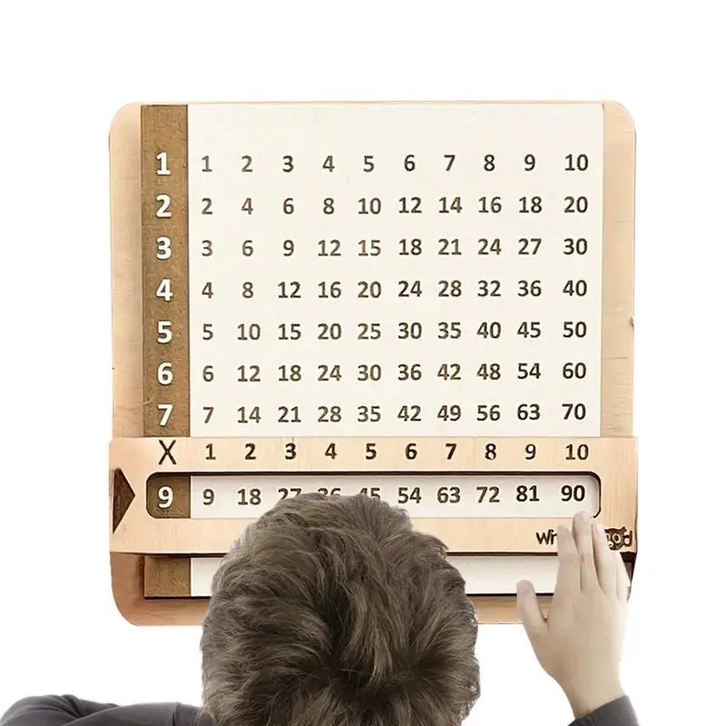 

Multiplication Grids Wooden Slidable Tables With Viewer Window Anti-tear Montessori Counting Game For Students Grades 3-6 And