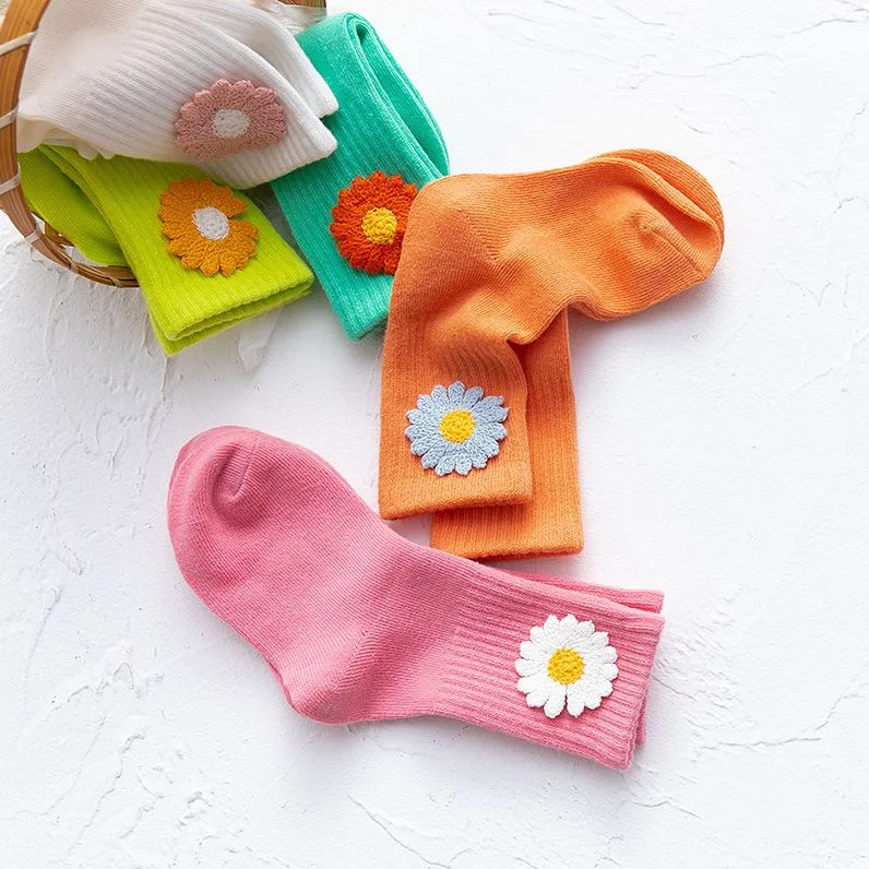 

RiniKinda 5 Pairs/pack Autumn New Children's Socks Cute Cartoon Baby Cotton Socks For Boys Girls Princess Japanese Tube Socks