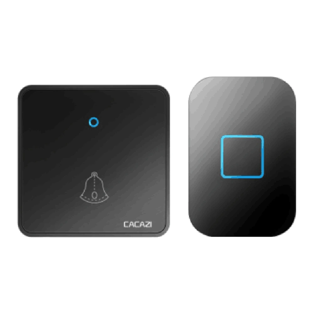 

CACAZI Home Welcome Wireless Doorbell Waterproof 60 Chimes 5 Volume 0-110 DB Cordless Door Ring Bell EU Plug,1PC