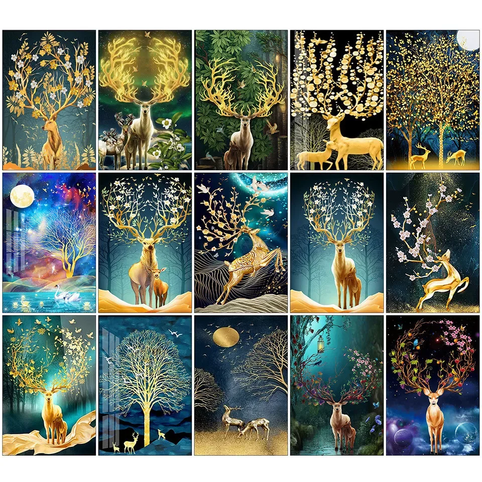 

Diamond Painting Full Square Deer Christmas Modern Decoration For Home Diamond Embroidery Animal Gift Handmade 5d Diy