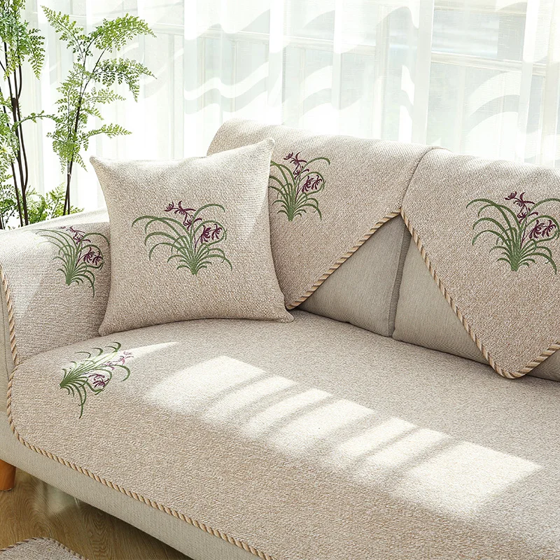 Подушка для дивана Всесезонная Нескользящая хлопковая льняная простой