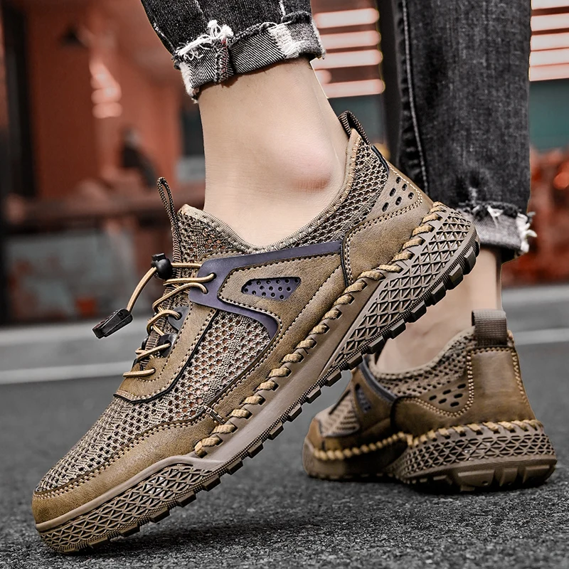 Мужская спортивная обувь летняя сетчатая дышащая повседневная прогулочная