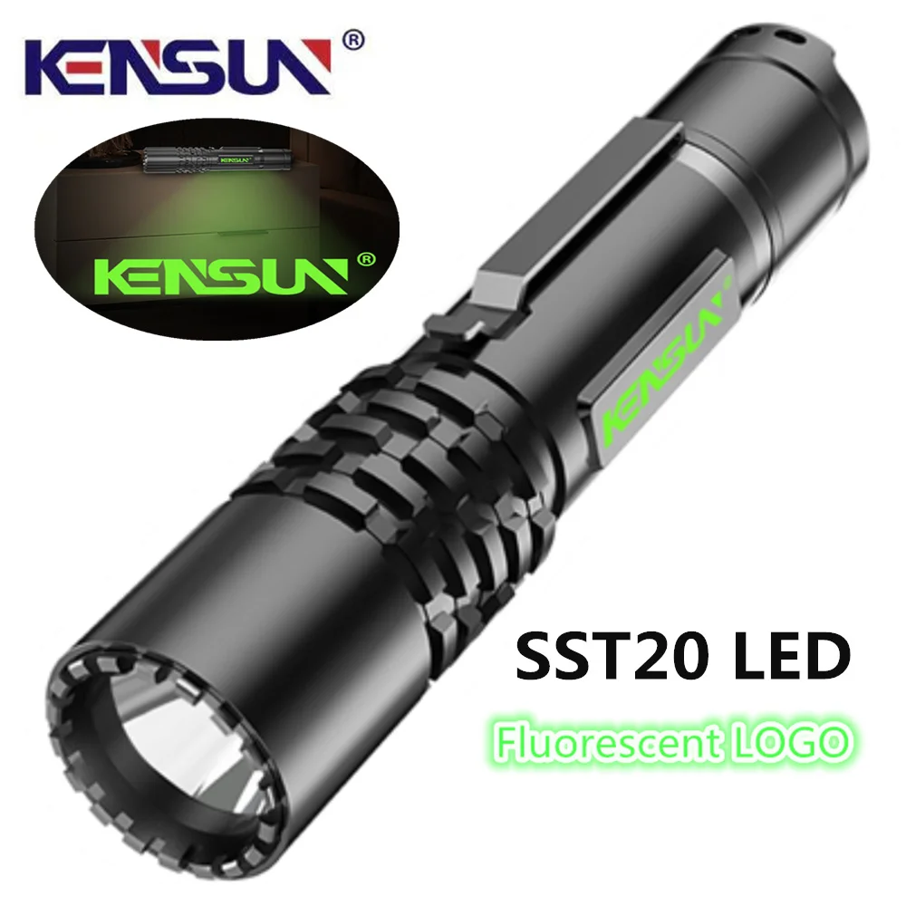 

New SST20 LED Mini Flashlight With Fluorescent LOGO Strong Light Type-C Rechargeable Waterproof Ultra-bright Long-range