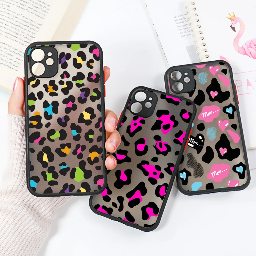

For iPhone 13 Pro Max Case Funda For iPhone 11 13 12 Pro XR X XS Max 7 8 6 6S Plus SE 2020 13 12 Mini Shockproof Leopard Covers