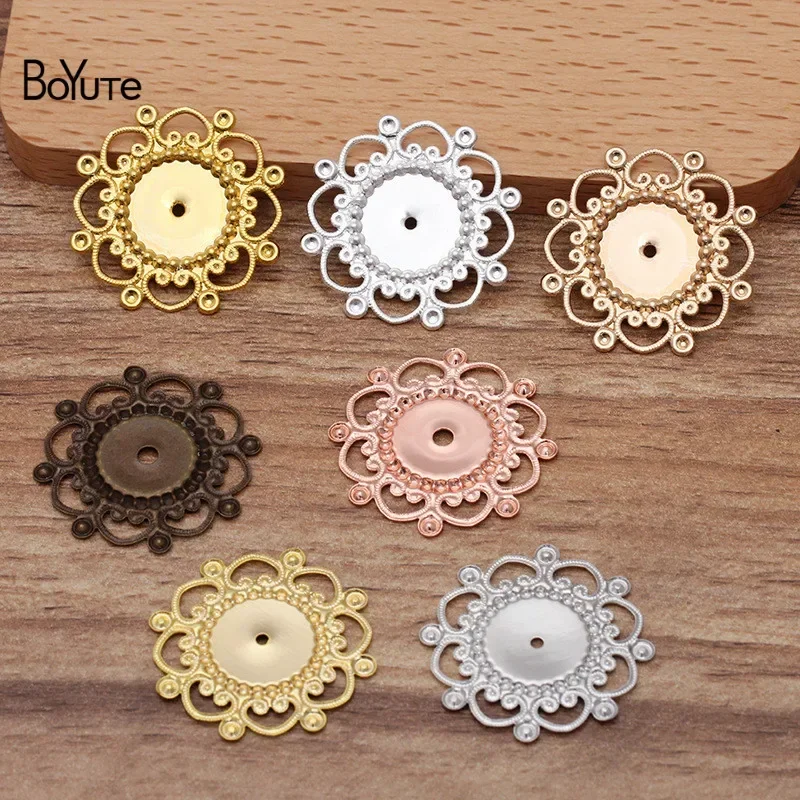 BoYuTe оптовая продажа (50 шт./лот) металл латунь штамповка 28 мм цветочная пластина DIY
