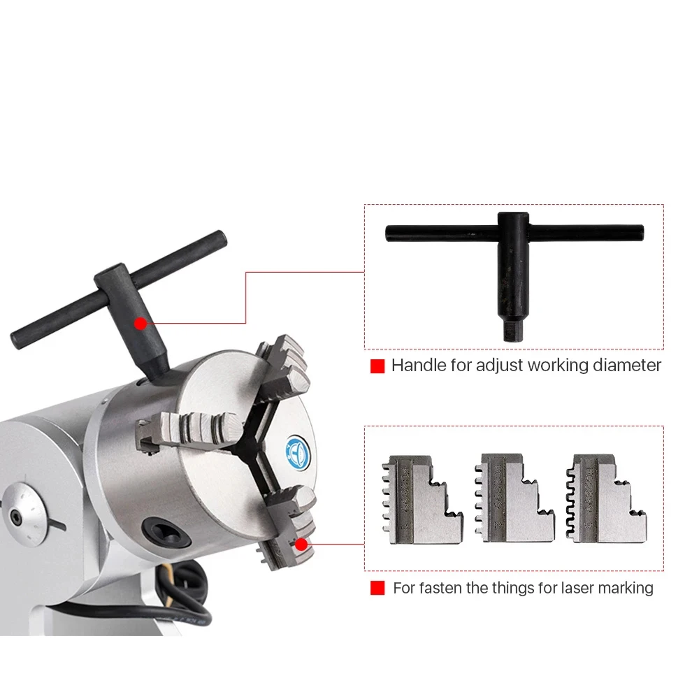 Rotary Attachment Diameter 69mm Rotary Drive DM542S Chuck for Rotary Worktable Laser Marking Machine