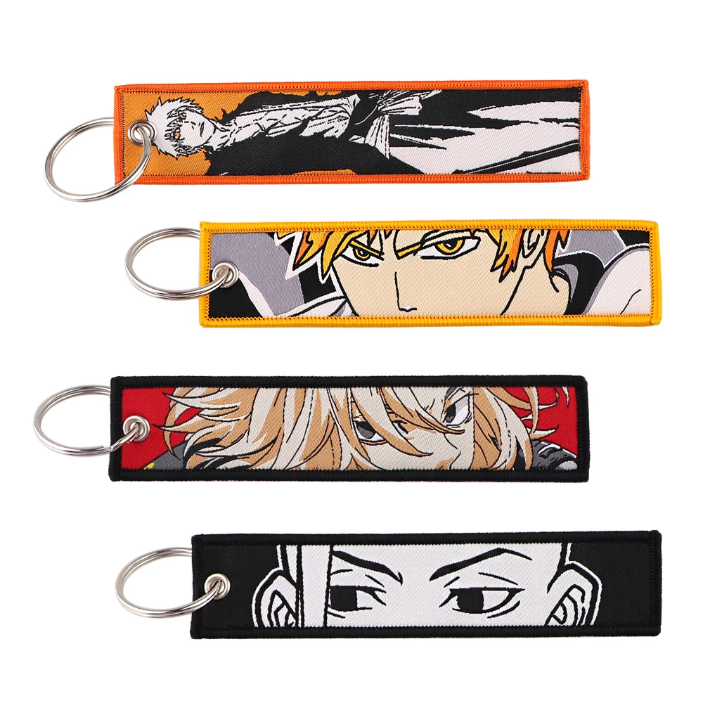 Купи Anime Tokyo Revengers BLEACH Key Fobs Holder Keychain for Motorcycles Embroidery Key Tag Key Ring Fashion Chaveiro Accessories за 77 рублей в магазине AliExpress