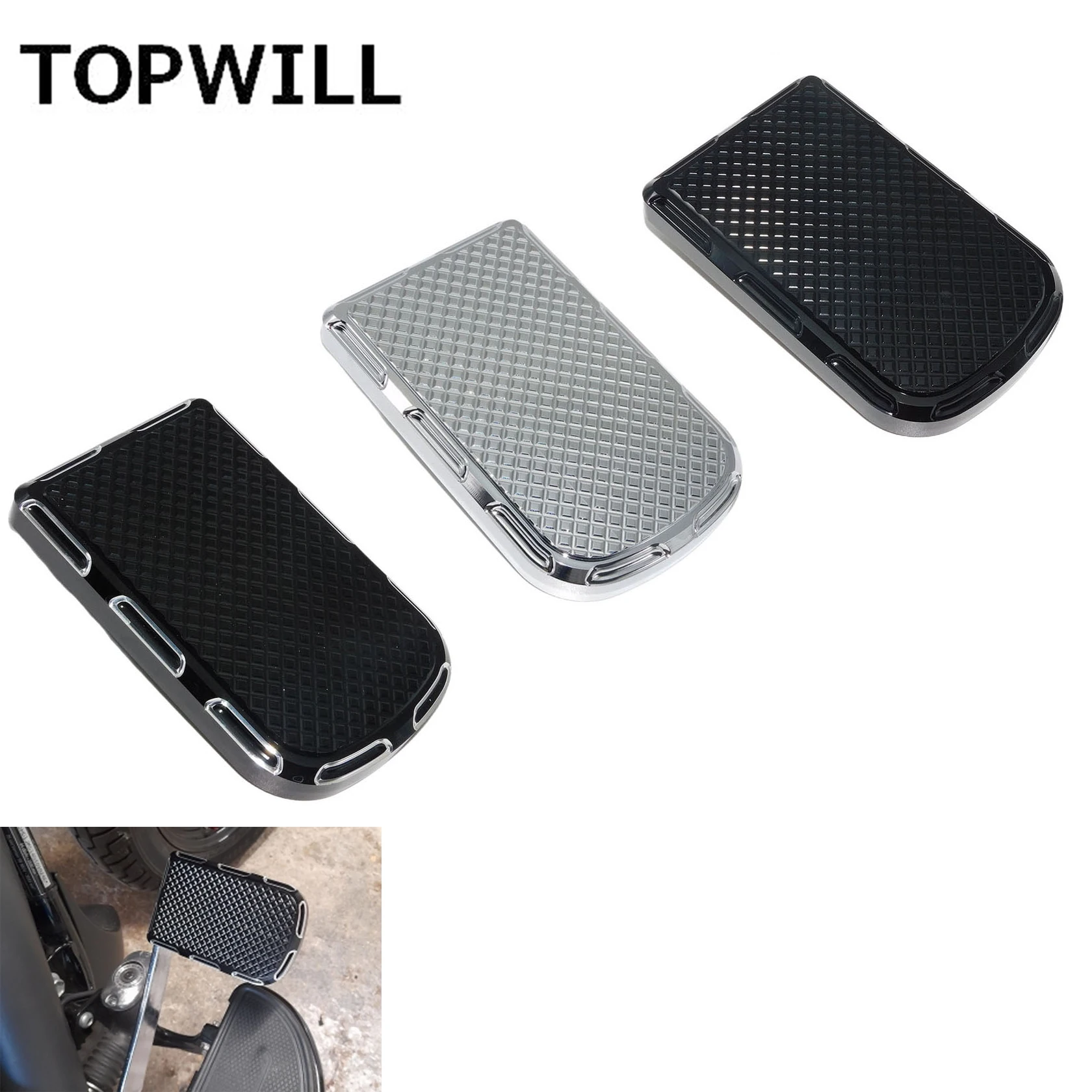 

Большие мотоциклетные колышки для ног, подножка, Накладка для педали тормоза, алюминиевая Накладка для Harley Softail Touring Street Electra Glide Dyna Fat Boy