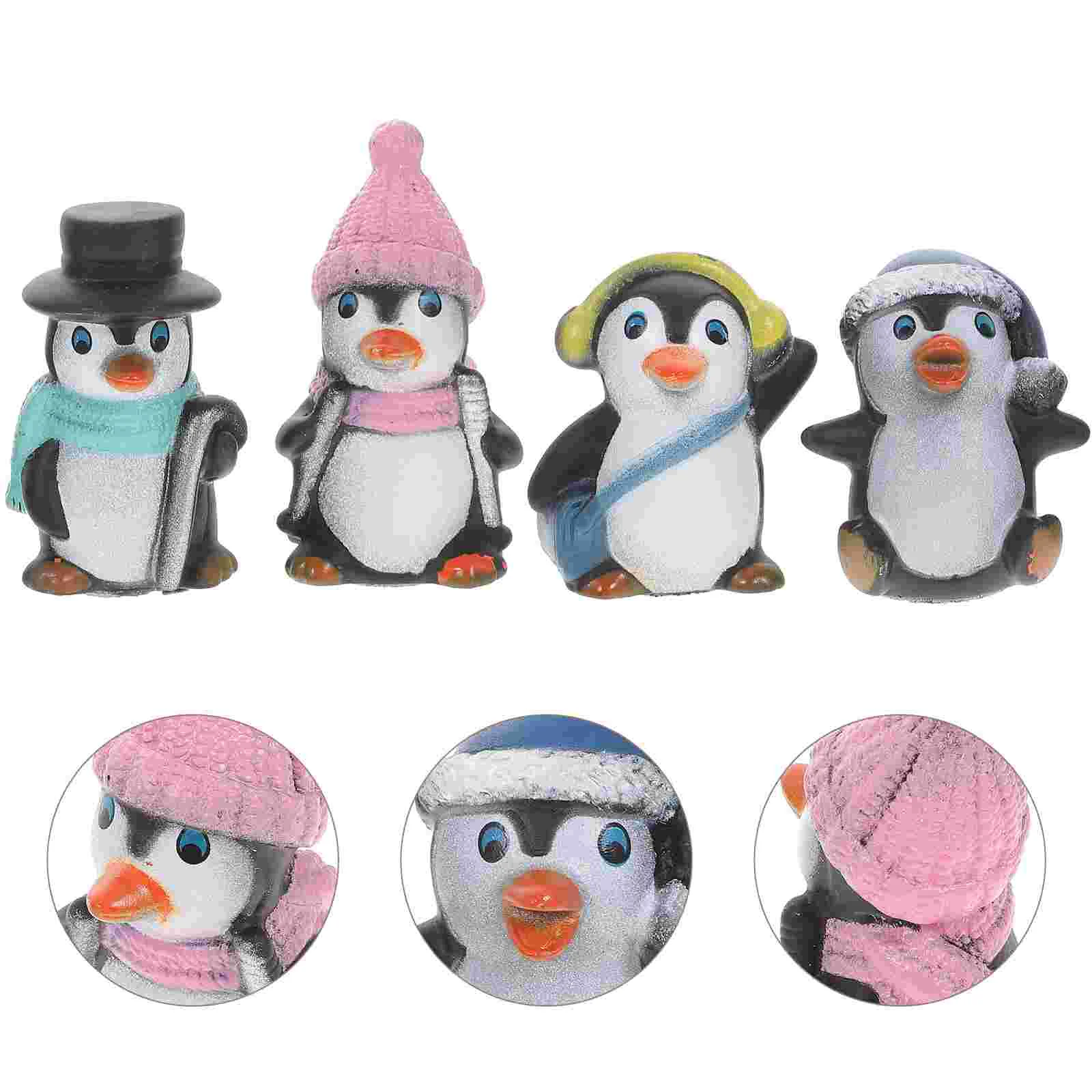 

Penguin Mini Christmas Ornament Decoration Toys Miniature Figurinesdecor Figure Bonsai Statue Figurinetiny Decorations