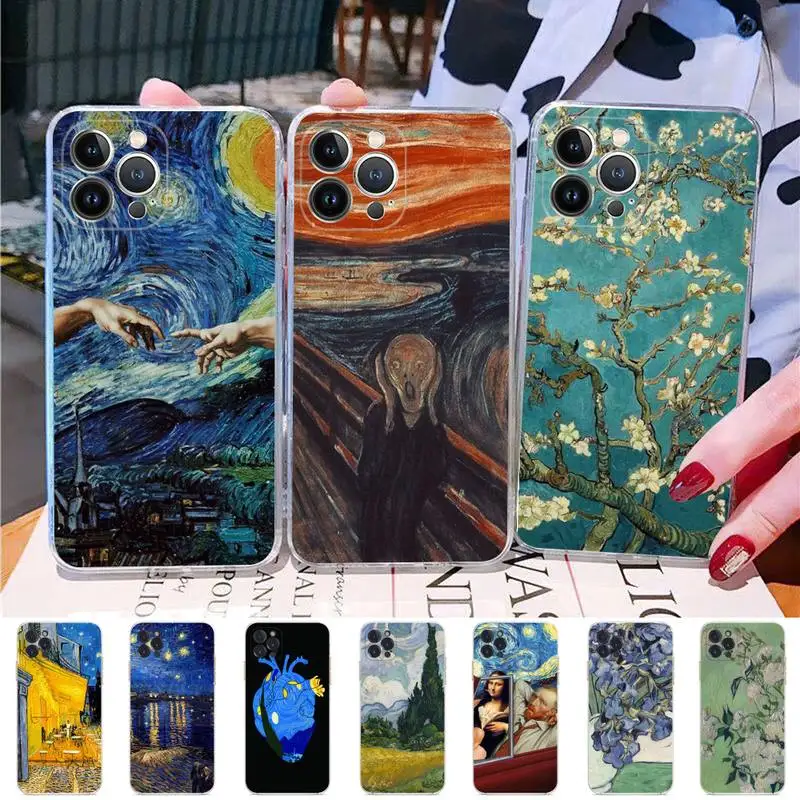 

Van Gogh Starry Sky Art Phone Case Silicone Soft for iphone 14 13 12 11 Pro Mini XS MAX 8 7 6 Plus X XS XR Cover