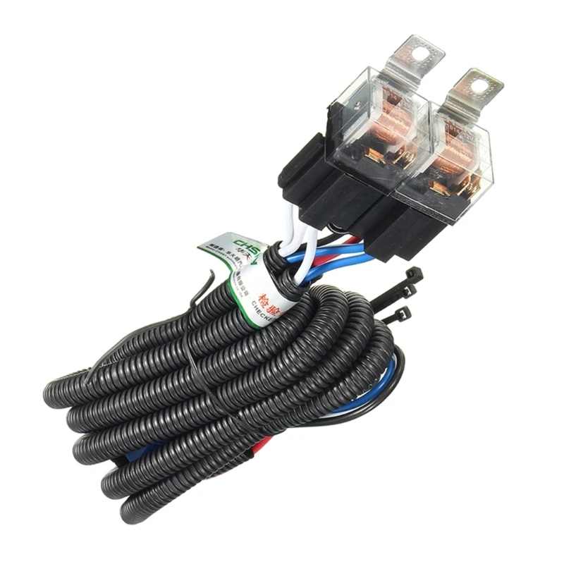 

Headlight Relay Wiring Harness Plug Kit H4 Work Light Bulb Ceramic-Socket Plugs Set for Car Auto Headlamp Waterproof 12V E8BC
