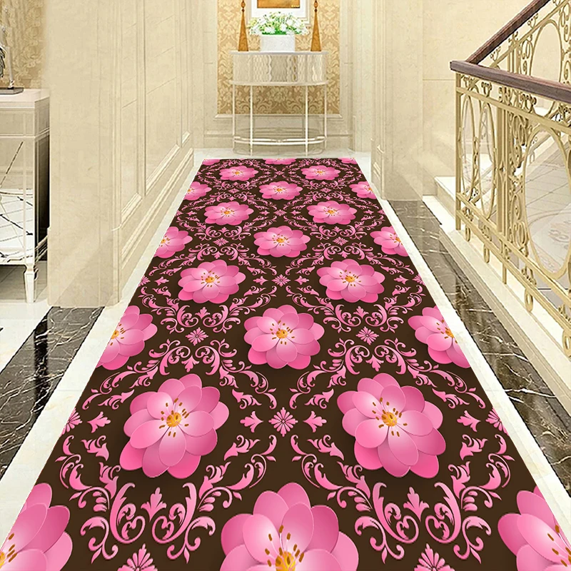 

Modern Style 3D Floor Area Rug Corridor Carpets Flower Plant Balcony Kitchen Bedside Mat Rug Doormat Carpet for Living Room
