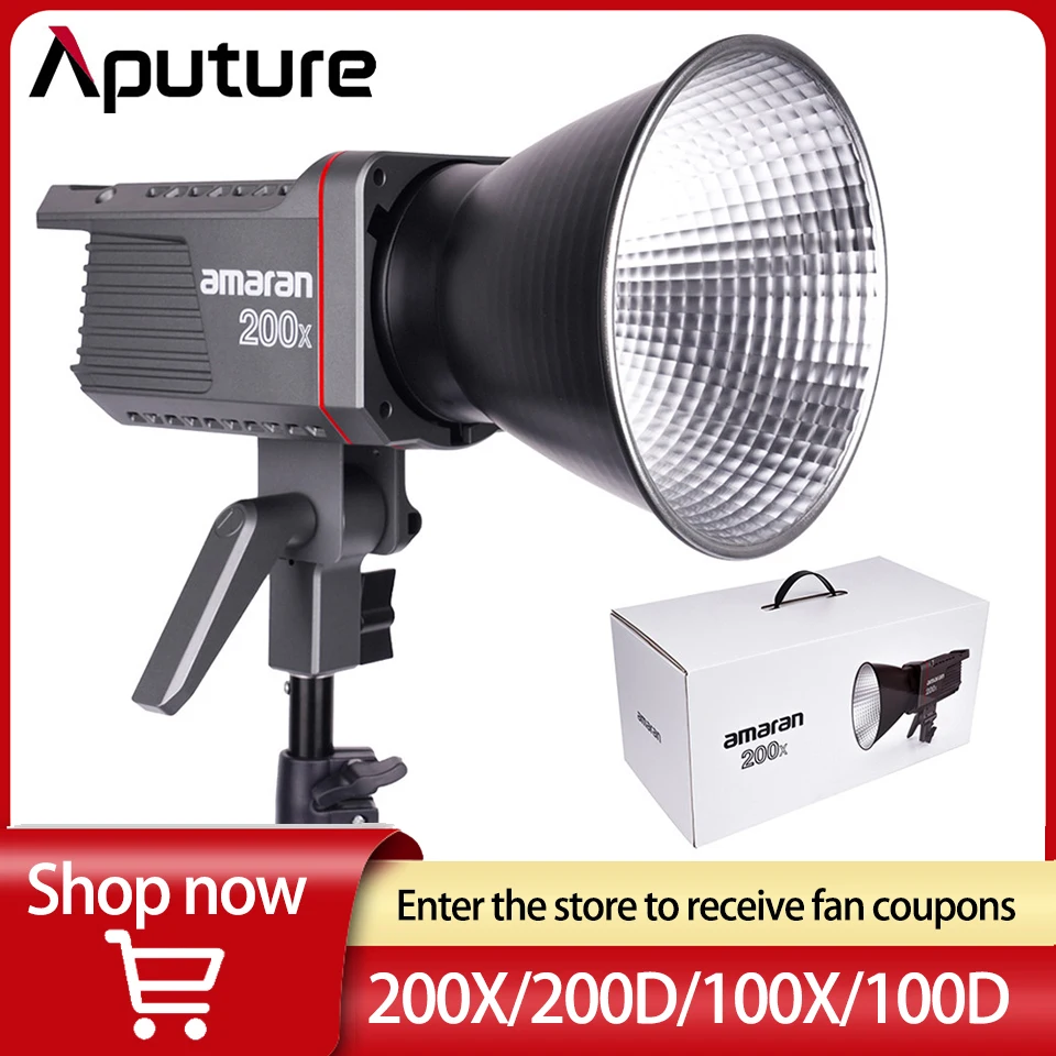 

Aputure Amaran 100D 200D 100X 200X светильник ПА для видеосъемки и фотосъемки 2700-6500K светильник для фотокамеры с управлением через приложение по Bluetooth