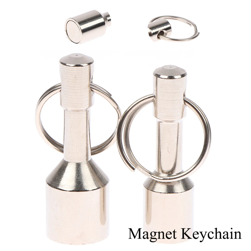 

Super Strong Metal Magnet Key Holder Pocket Keychain Split Ring Steel Chrome Keyring Hanging Holder Gift Key Chain Accessories