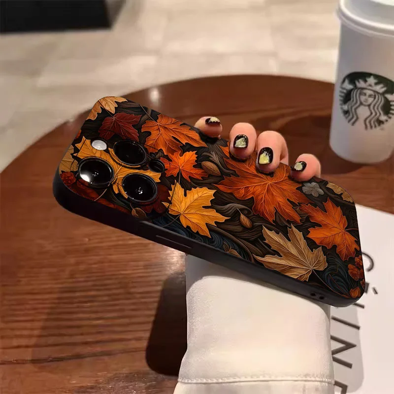 Фото Чехол для телефона с узором кленовых листьев для Xiaomi Poco X7 Pro, чехлы Poco M6 Pro 4G X6 X5 X3 F7 F5 F6, силиконовый мягкий чехол Fundas №3