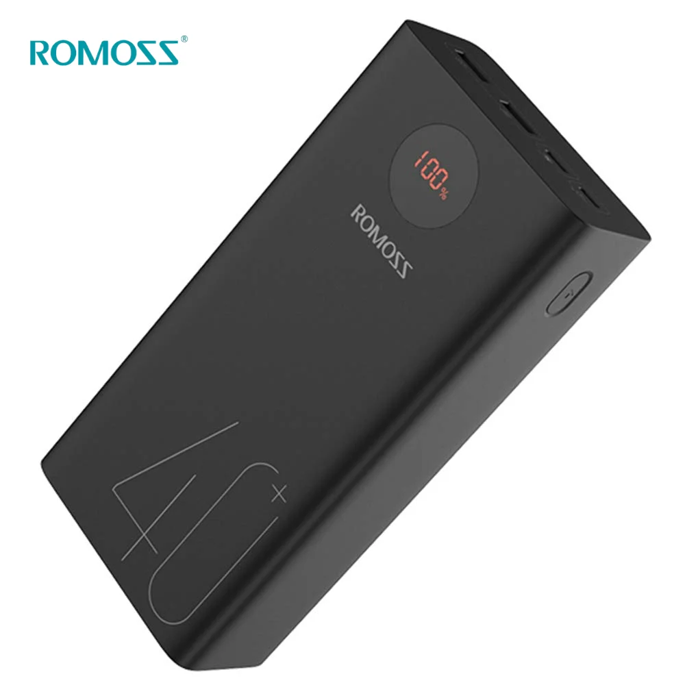 

ROMOSS Powerbank 40000mAh 18W PD Type-C Fast Charging Portable Charger 3 Input 2 Output External Battery With LED Display