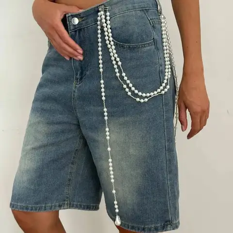 KunJoe цепочка с имитацией жемчуга