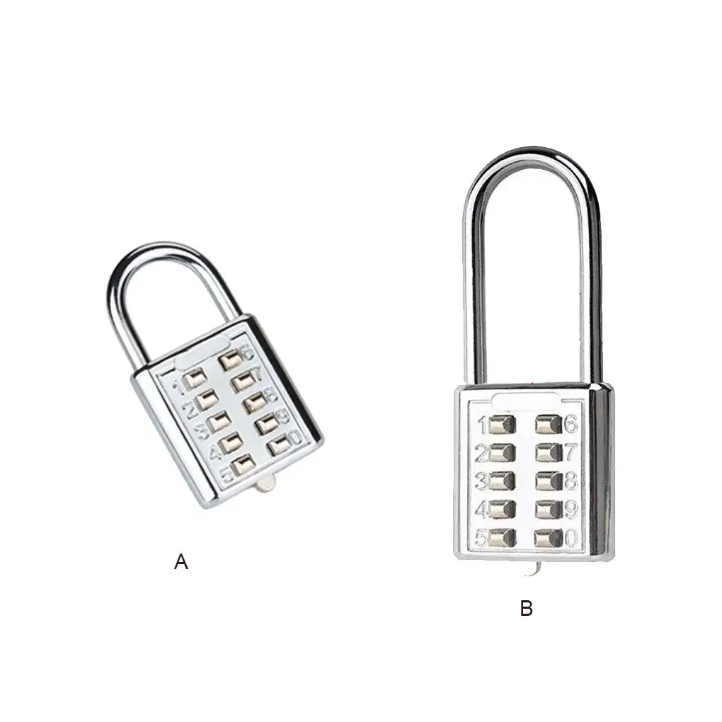 

Combination Lock Zinc Alloy Portable Password 5-Digit Locking Travel Suitcase Padlock Backpack Outdoor Drawer Long Beam