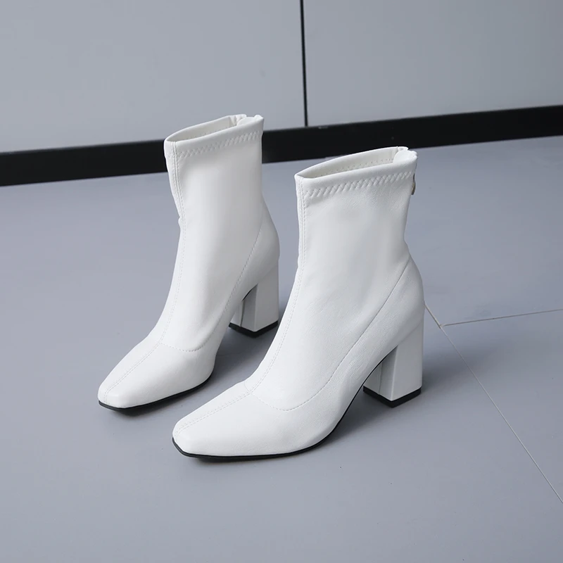 

Новинка 2022, брендовые дизайнерские женские роскошные кожаные ботинки челси на массивной платформе, ботильоны на квадратном каблуке 6 см для...