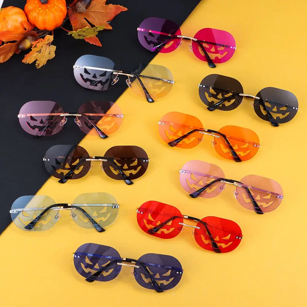 

Trendy Oval Cutout Vintage Halloween Pumpkin Glasses Sunglasses for Women Men Party Glasses