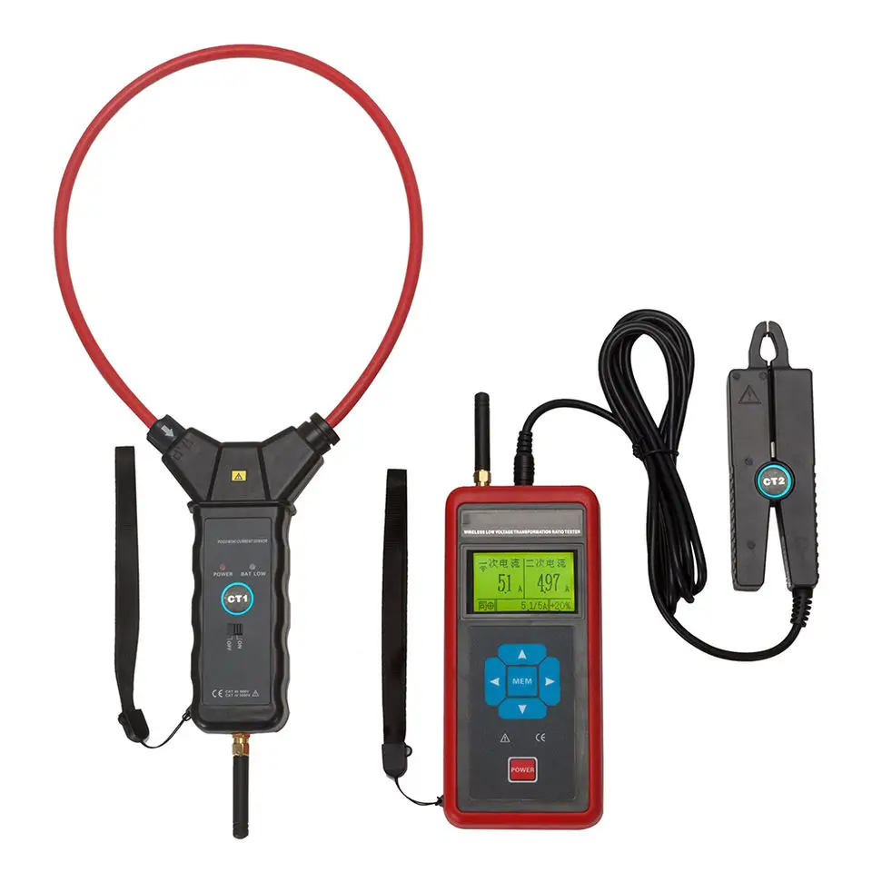 

Flexible Low Voltage Current Transducer Analyzer Clamp Wireless Transformation Ratio Tester Meter With Range 0.0A to 3000A