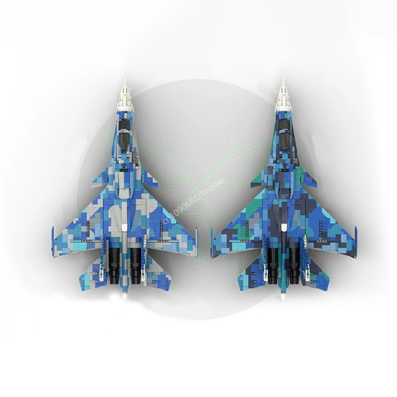 1973шт Moc 1:34 Масштаб России Судуй | SU-33 Flanker D Модель истребителя Строительные блоки