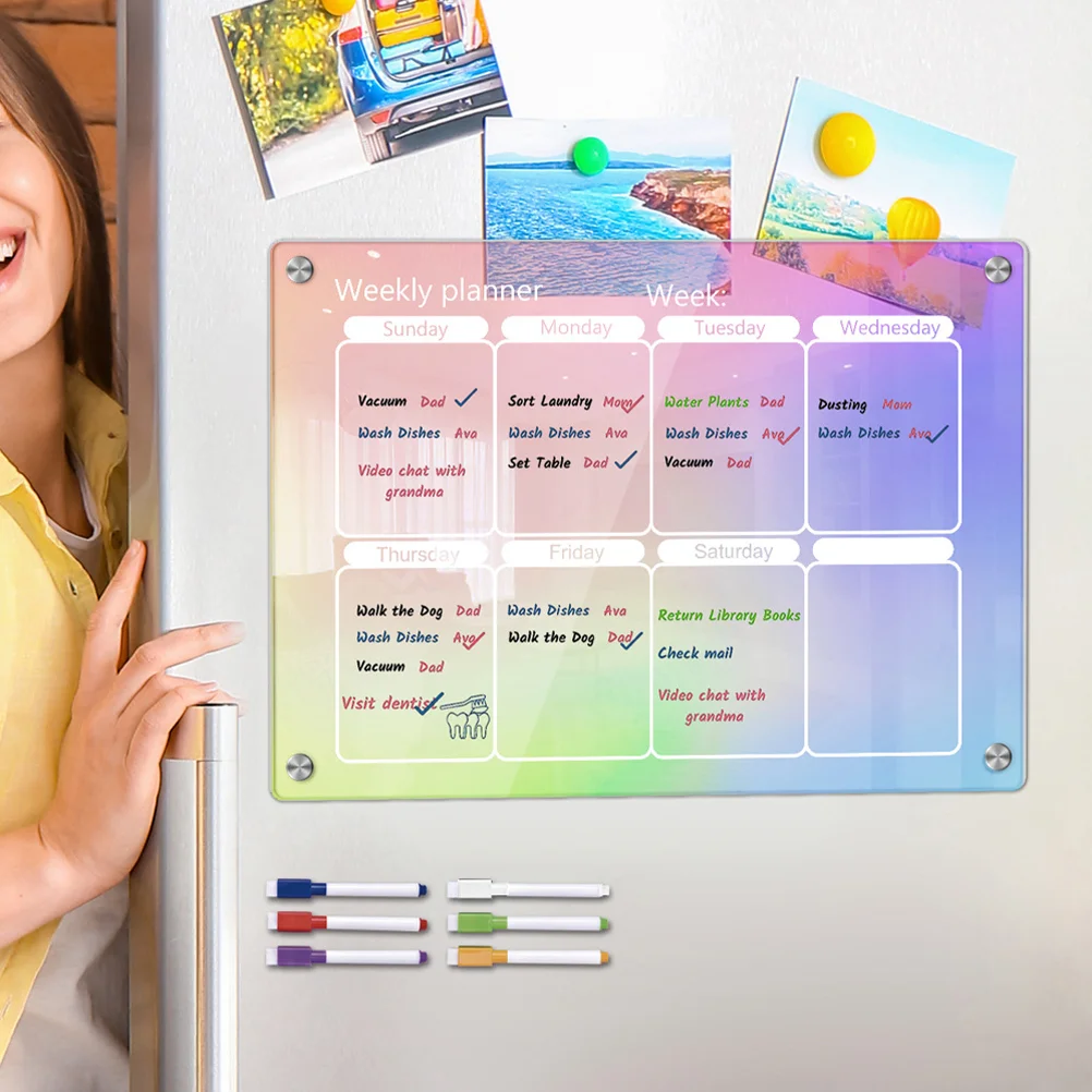 

1 Set of Acrylic Table Board Planner Board Dry Erase Board To Do List Planner Desktop Memo Board