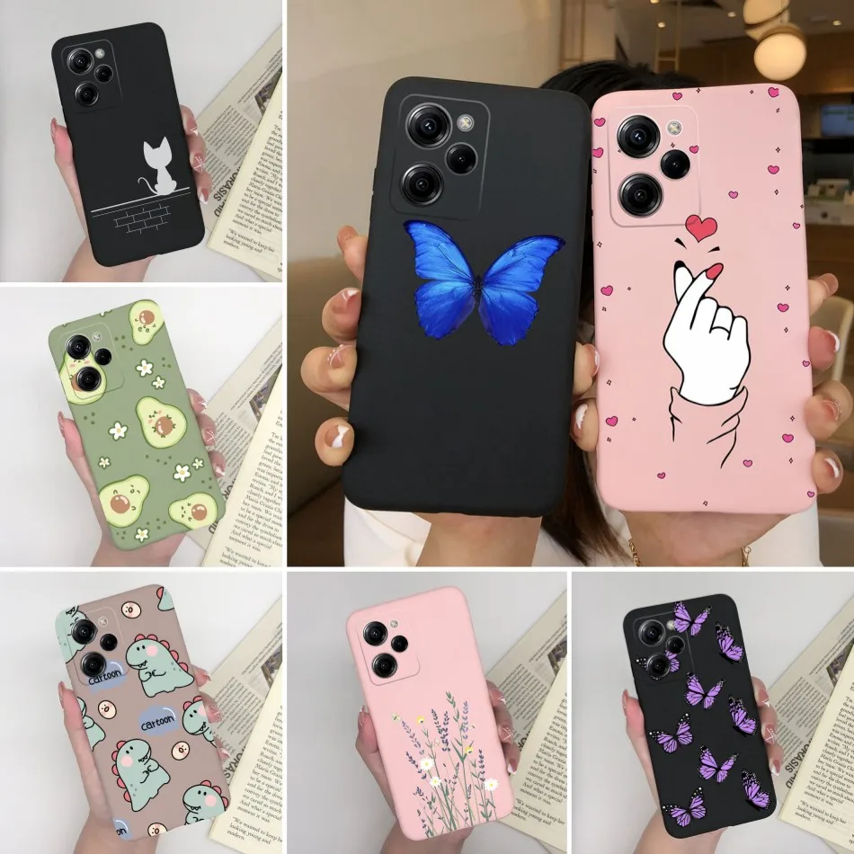 Чехол для телефона Xiaomi Poco X5 Pro, мягкий силиконовый чехол с любовным сердцем, мультяшный ударопрочный чехол для Xiomi PocoX5 X 5 X5Pro, чехол