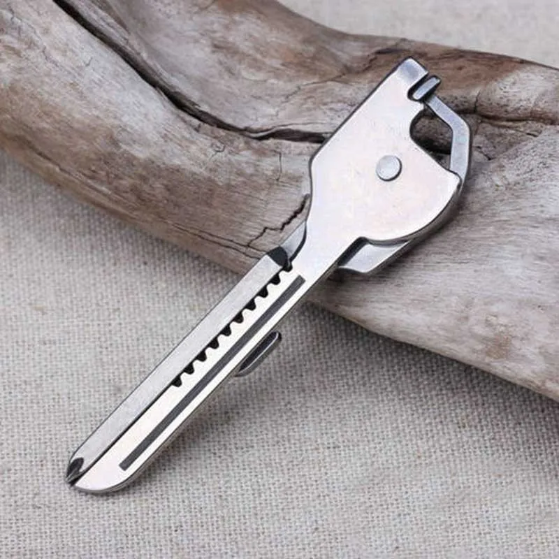 

Creative Kitchen Outdoor Multifunctional Key Chain Multifunctional Tool 6-in-1 Folding Mini Knife Bottle Opener