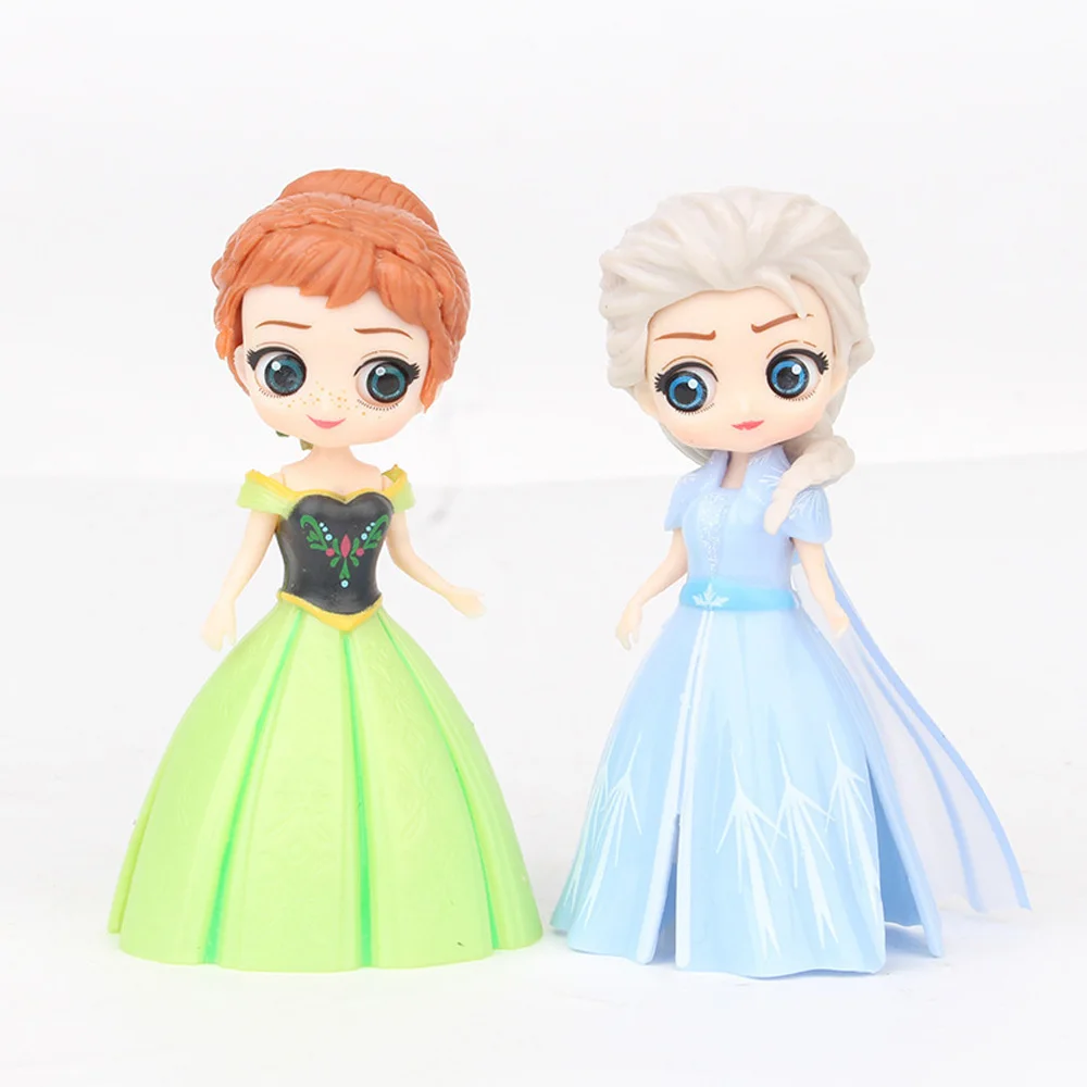 18Pcs/Set Disney Princess Frozen Elsa Queen Anna Tinker Bell Jasmine Change Clothes Figures PVC Action Model Toys Doll Gifts - купить по