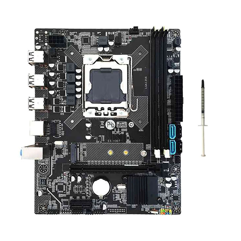 

Материнская плата X79 с тепловой смазкой LGA1356 Pin DDR3 REG ECC RAM M.2 NVME SATA3.0 материнская плата для ЦП Xeon E5 шесть ядер